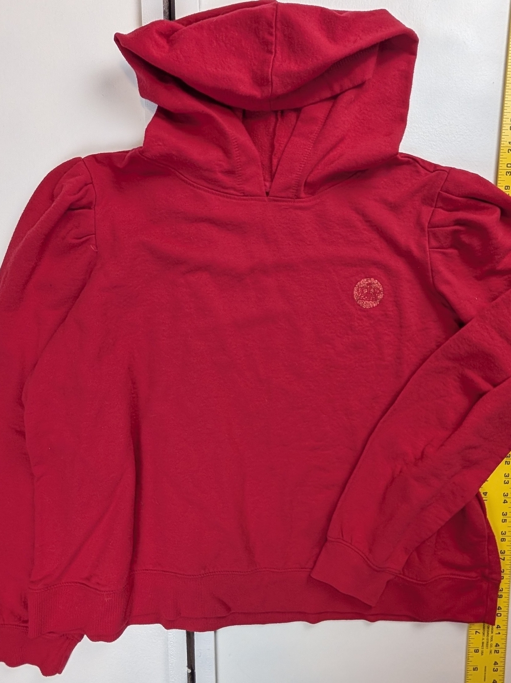 Juicy Couture Bright Red Hooded Sweatshirt with Chest Emblem